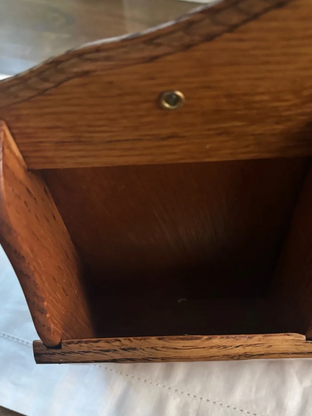 Vintage Wooden Wall Mail & Key Hanger with Strawberry Window Accents Cottagecore